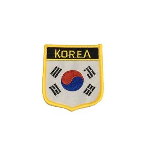 Patche Aplique Bordado Escudo Bandeira Coréia Sul 6X7 Cm