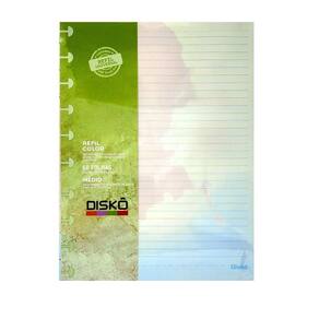 Refil Pautado Disko Colorido C/50 Fls M 19X25,5Cm Rf22C067