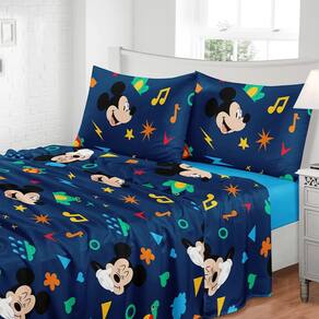 Jogo de Cama 2 peças Infantil Toque de Seda - Jolitex - Mickey Happy