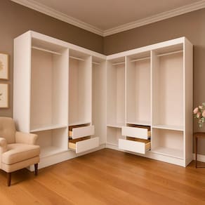 Closet Casal Duplo Lisboa - 2 Gavetas 2 Prateleiras 3 Cabideiros - Evidência Móveis