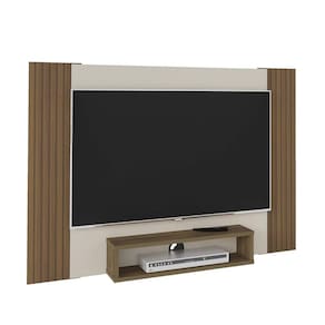 Painel para TV Cine Ripado Pinho com Off White | Artely