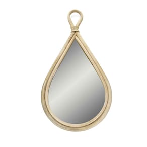Espelho Decorativo Gota Em Rattan Madeira Oval 75x40 Cm - D`Rossi