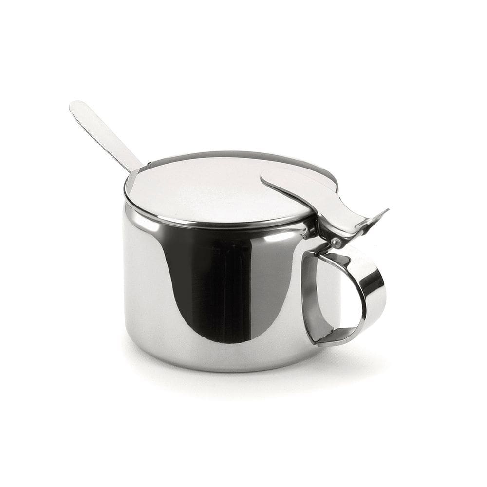 Açucareiro em Inox com Colher Tampa Forma 250g Mesa Chá Café
