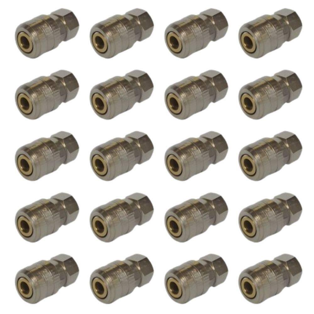 Kit 20 Unidades Engate Rápido Fêmea 1/4 Para Compressor
