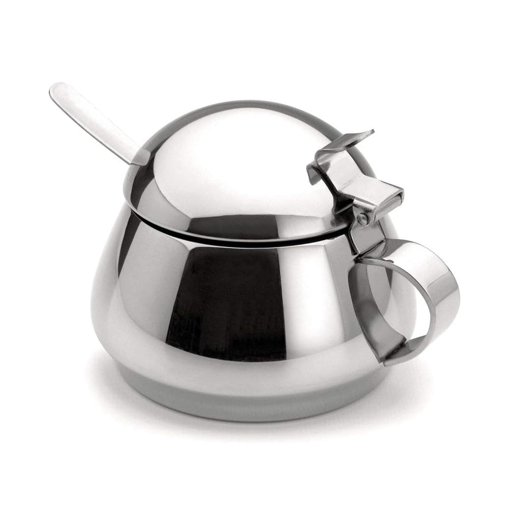 Açucareiro Lyr 250g em Inox com Tampa e Colher Café Mesa