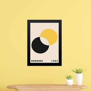 Quadro Bauhaus Amarelo E Preto - Eclipse 24X18Cm