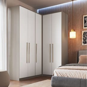 Guarda-roupa Modulado 3 Peças Elegance Niquel/Blanc