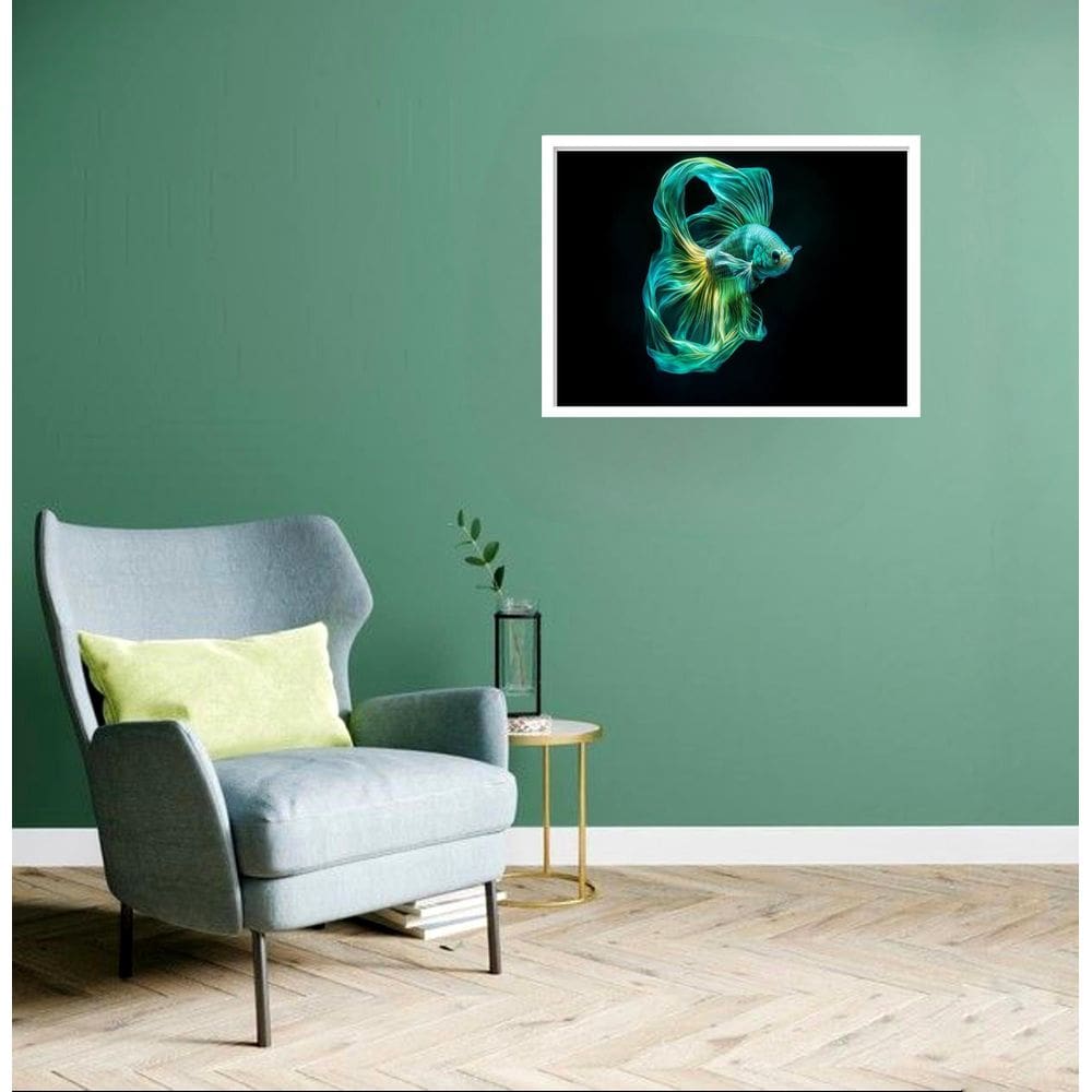 Quadro Decorativo Peixe Verde - 50X70Cm