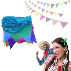 200M Bandeirinhas Coloridas De Papel São João Varal Pendurar