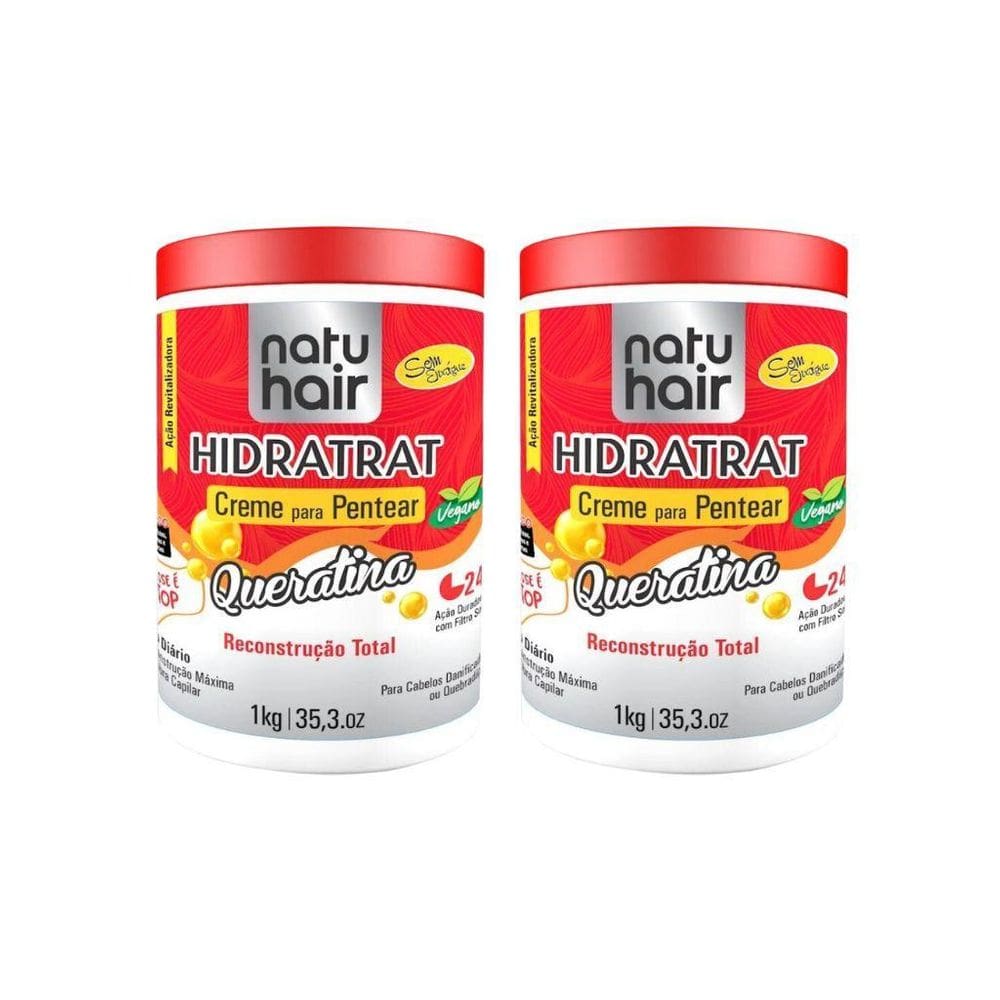 Creme Para Pentear Natuhair 1K Queratina - Kit Com 2Un