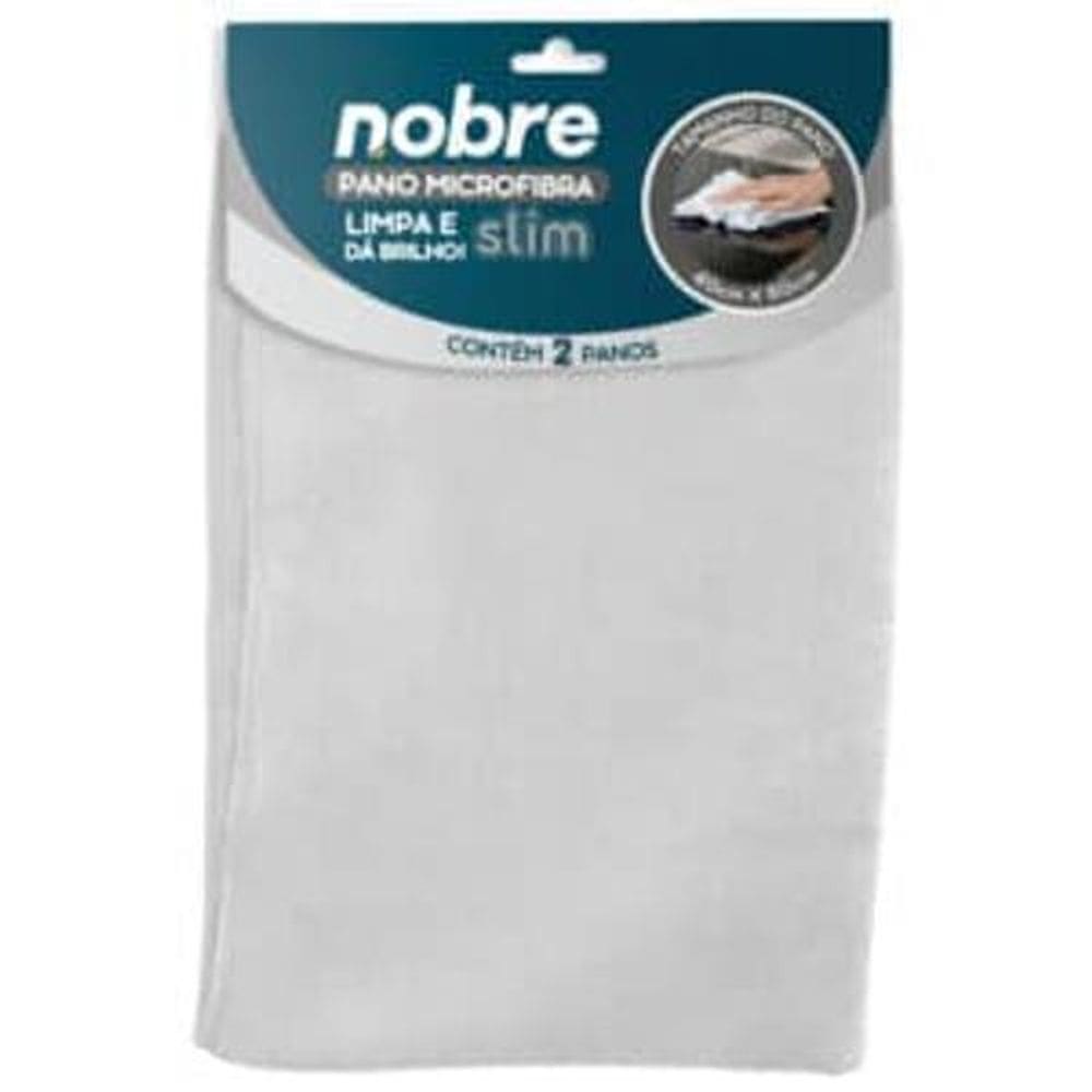 Pano Microfibra 40X60Cm Pacote 2 Unid. Branco Slim - Nobre
