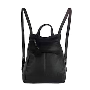 Mochila De Couro Maluzinha Compacta E Elegante Preta
