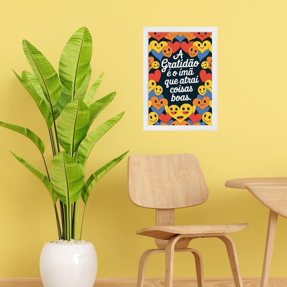 Quadro Decorativo A Gratidão É Um Imã 33X24Cm - Com Vidro