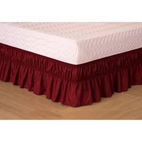 Saia Para Cama Box Colchobox Elasticada Ajustavel Solteiro Casal Queen Vinho