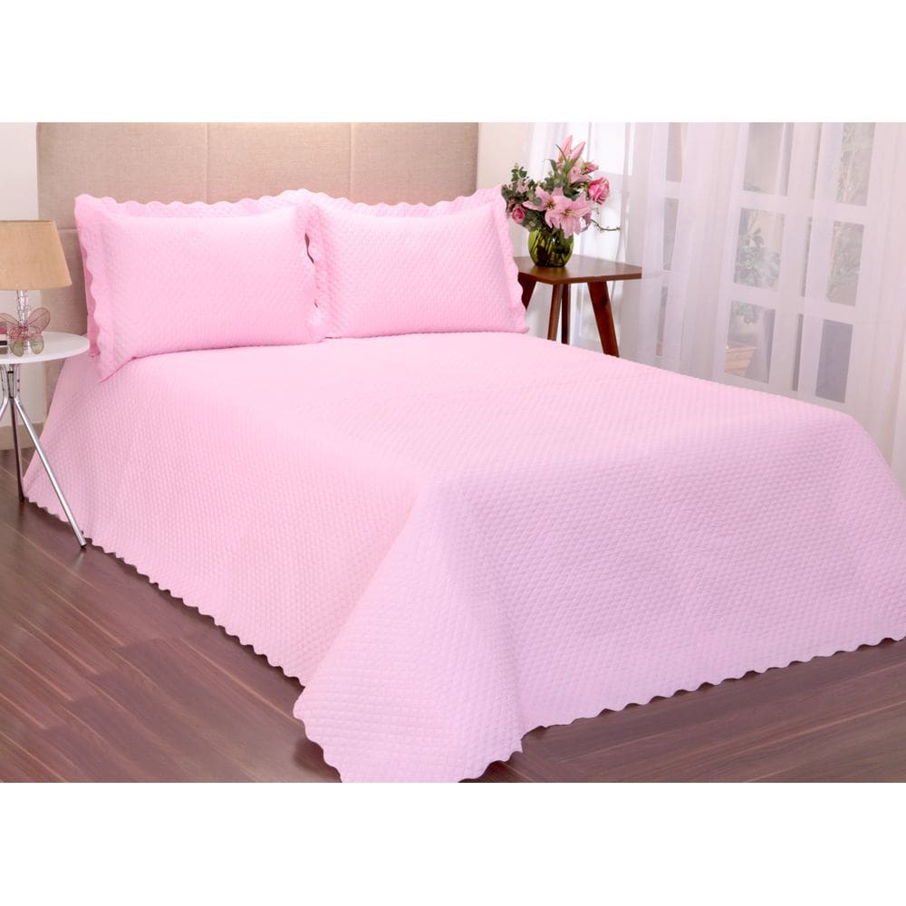 Kit Cobreleito Classic Queen 03 Pçs Rosa