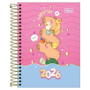 Agenda Diária 2026 Esp M3 Capyclub Capivara Rosa Tilibra
