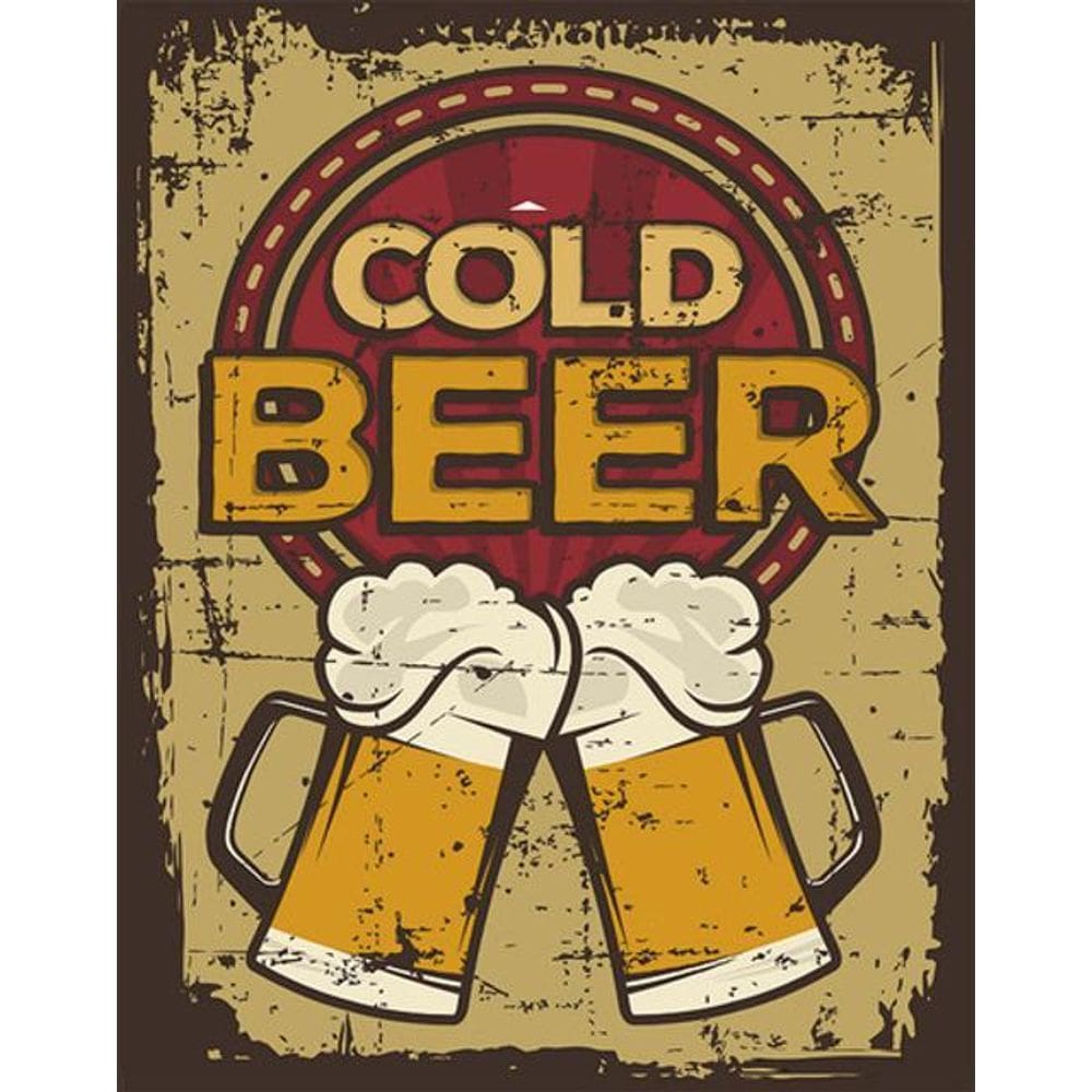 Kit 10 Placas Cold Beer Imagem 36X46