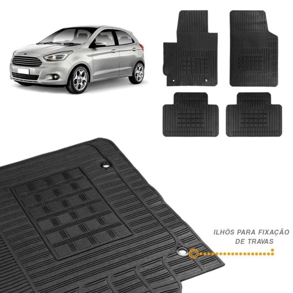 Tapete Borracha Ford Ka 2015 Até 2021 4 Peças Preto