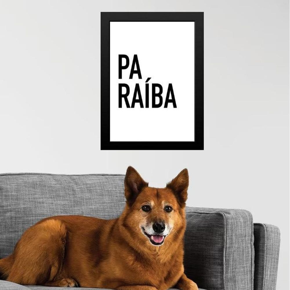 Quadro Decorativo Tipografia Paraíba 33X24Cm - Com Vidro