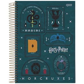 Caderno Univ 20 Matérias 400Fls Harry Potter Verde Jandaia