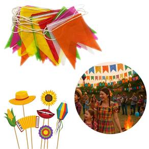 50 Metros De Bandeirinha De Seda Para Festa Junina Envio Já