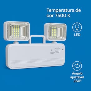 Luminária De Emergência Luz Forte Para Corredores 7500K