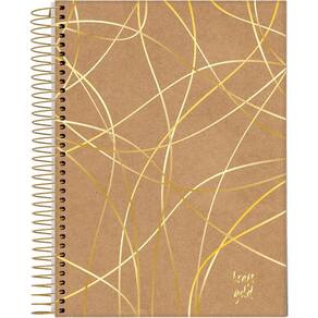 Caderno Colegial 1 Matéria 80Fls Kraft Gold Ondas Jandaia