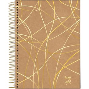 Caderno Colegial 1 Matéria 80Fls Kraft Gold Ondas Jandaia