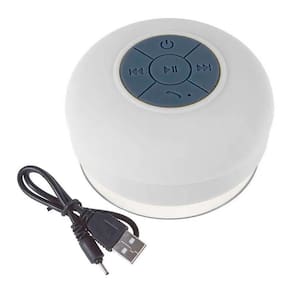 Mini Caixa De Som À Prova D`Água Bluetooth Usb Branca