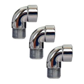 Kit 3 Joelho Cotovelo Curva Metal Crômado Rm X Rf 3/4`` X90