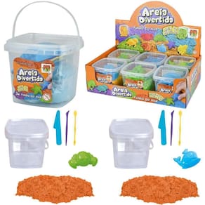 1 Areia De Modelar 250G Com Molde Fundo Do Mar + 3 Acessorio