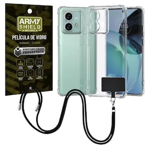 Capinha Com Cordão Moto G35 + Película De Vidro 3D