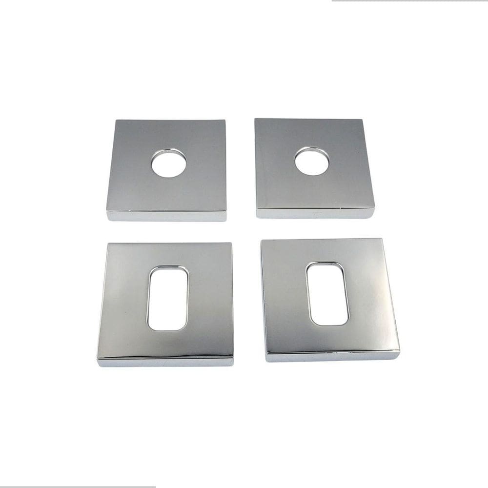Kit Roseta Avulsa Fechadura Pado Externa Cromada Sm Rq2 Zm