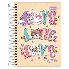 Agenda Diária 2026 Espiral M3 Spice Love Love Love Tilibra