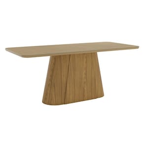 Mesa de Jantar Olivia 200 cm Canto Arredondado com Vidro Nature – Henn