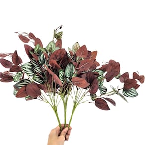 Kit 3 Peperômia Roxa Lambari 48Cm Planta Artificial Jardim
