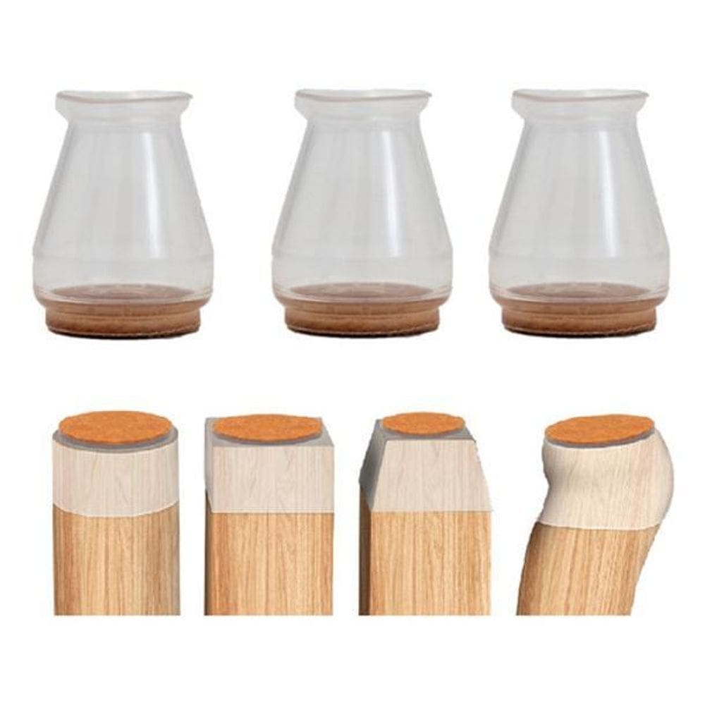 Pezinho Feltro Protetor 15Mm A 23Mm Transparente Kit 4 Peças