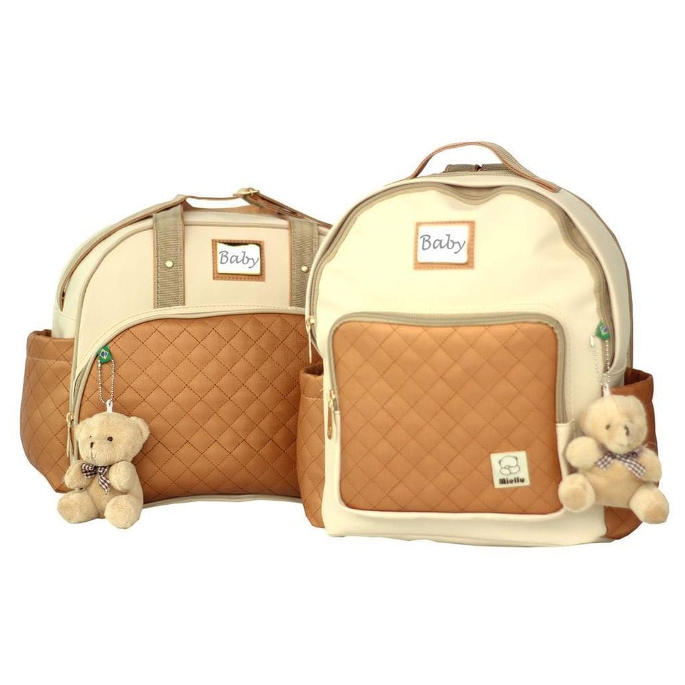 Kit Elegance Bolsa Média Maternidade Bebe Mochila + Trocador