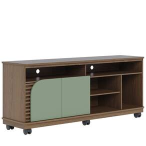Rack Bancada Tv 65 Pol 150 cm Jurere Amendoa Hortela Colibri