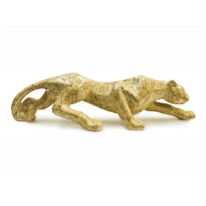 Pantera Italiana Marron Claro Cerâmica Estatua 61Cm