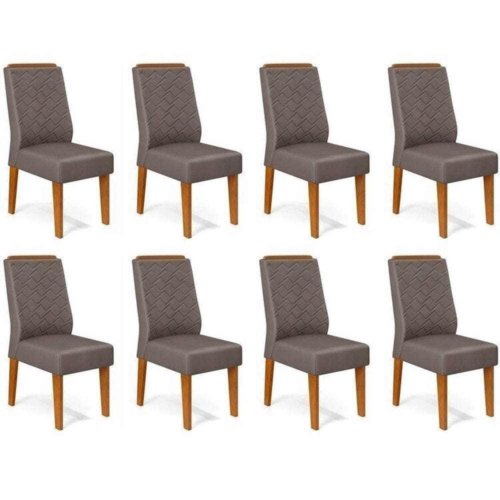 Kit 8 Cadeiras para Sala de Jantar Lidia Freijó/Veludo Lunar