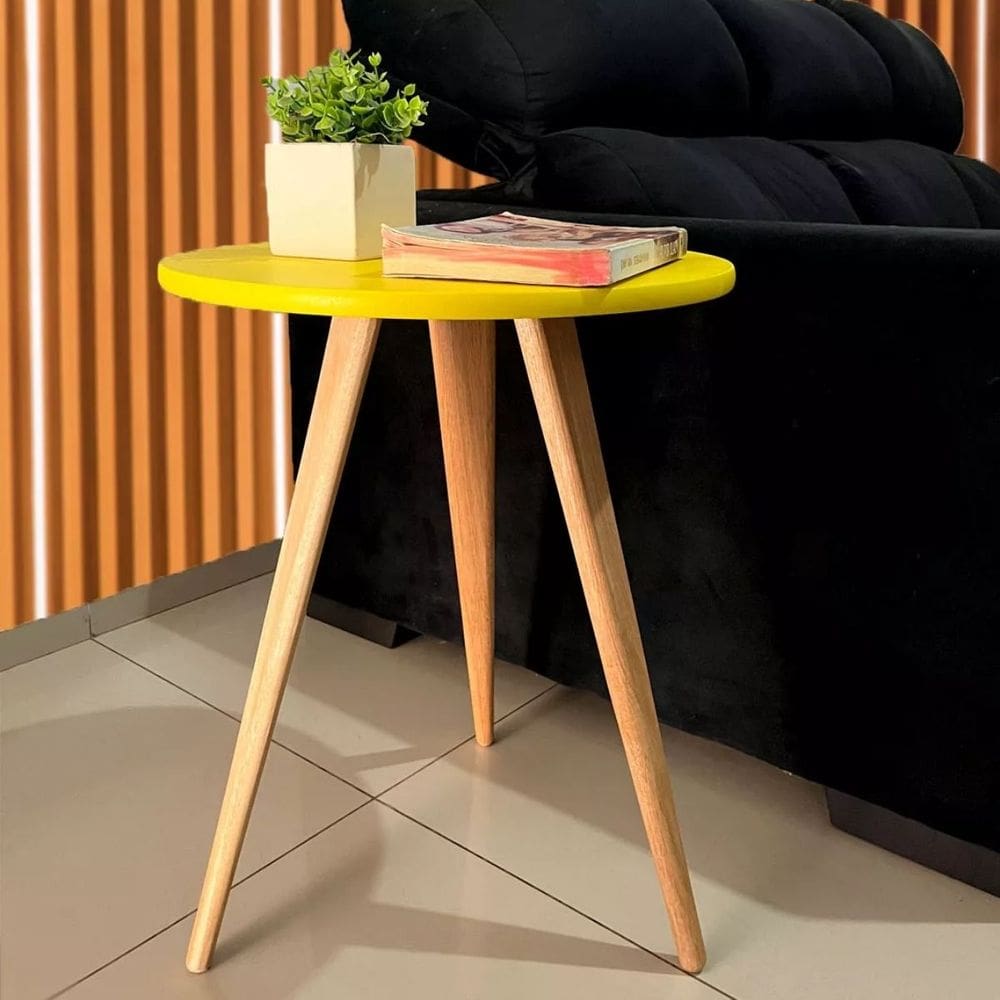 Mesa de Cabeceira Mesa de Apoio Lateral Canto Pé Palito 56cm