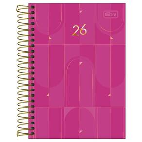 Agenda Diária 2026 Espiral M5 200Fls Spot Fem Rosa Tilibra