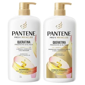 Kit Shampoo e Condicionador Pantene Pro-V Miracles Queratina 1 Litro