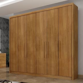 Guarda Roupa Casal Ambiente Bolonha 6 Portas 6 Gavetas Cumaru 23 - Novo Horizonte