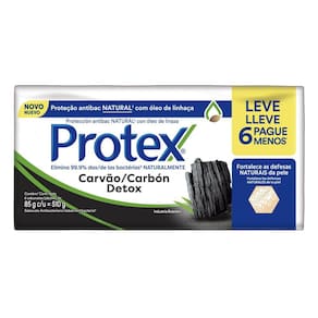 Sabonete em Barra Protex Carvão Detox 6 Unidades de 85g cada Leve Mais Por Menos