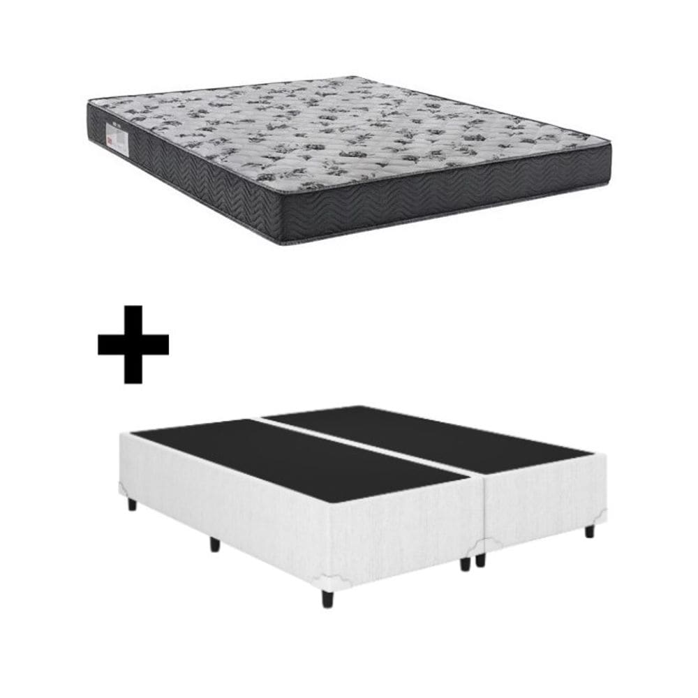 Cama Base Box Queen Bipartido Branco Colchão ISO 100 D33 - Ortobom