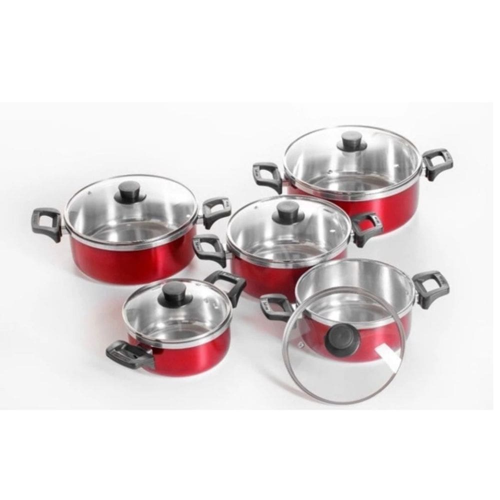 Kit 5 Panelas Com Tampa De Vidro Alumínio Grosso