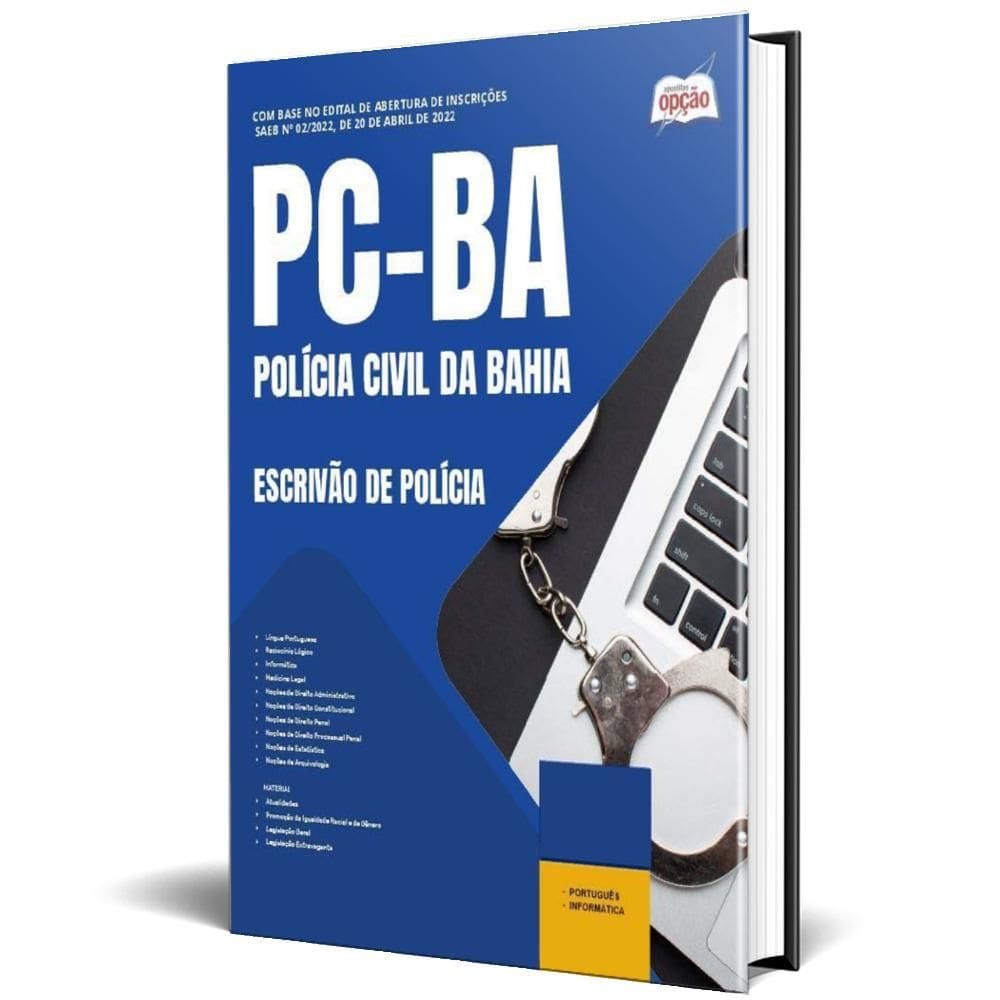 Apostila Pc Ba 2025 - Escrivão De Polícia