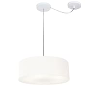 Lustre Pendente Cilíndrico Com Desvio de Centro Vivare Md-4255 Cúpula em Tecido 40x15cm - Bivolt